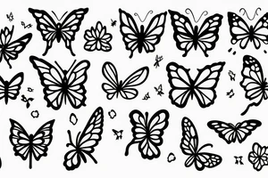 Butterfly, flower, fire, minimalism tattoo idea