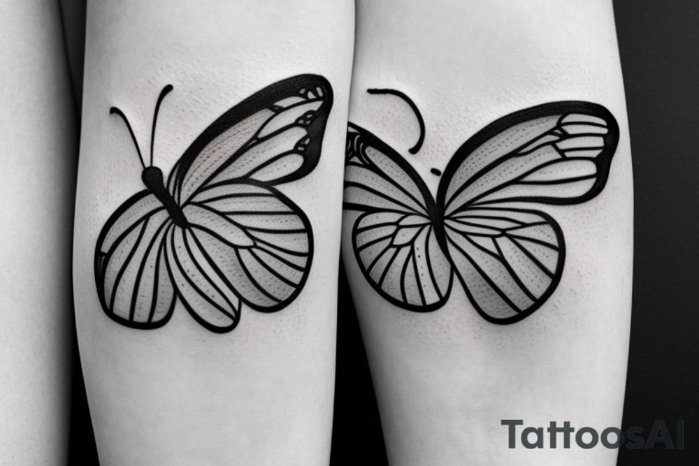 Butterfly, flower tattoo idea