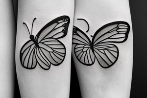 Butterfly, flower tattoo idea