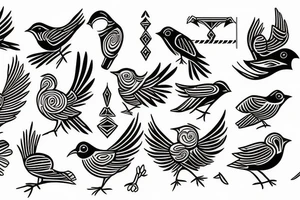 Bird greek tattoo idea