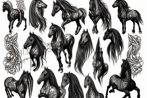 Gothic horse chess piece tattoo idea