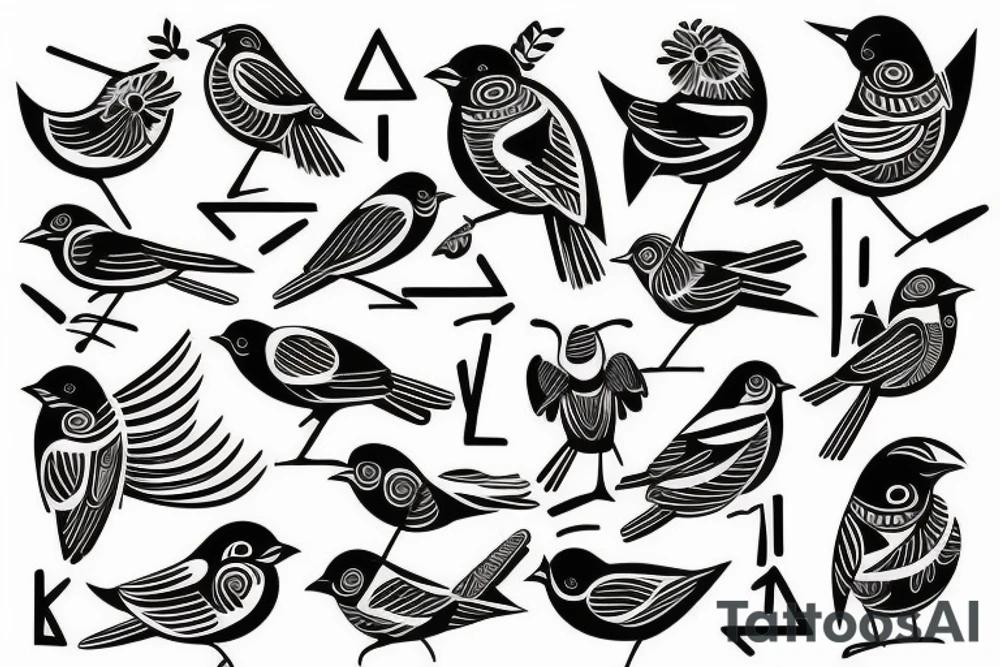 Bird ancient greek tattoo idea