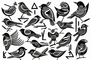 Bird ancient greek tattoo idea