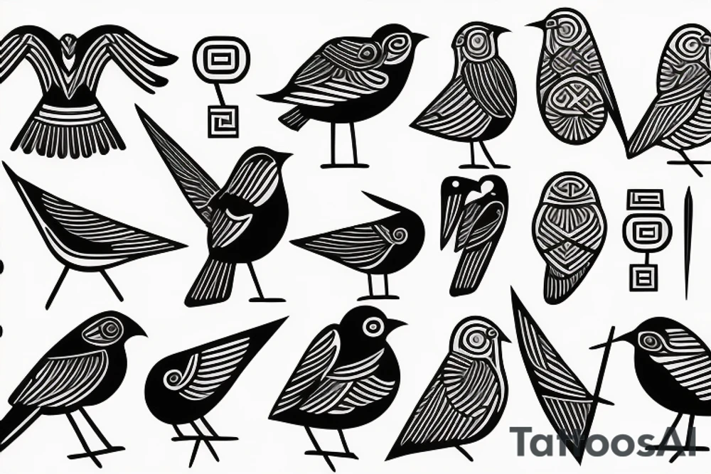 Bird ancient greek tattoo idea