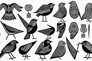 Bird ancient greek tattoo idea