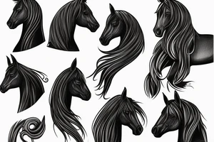 Gothic horse chess piece tattoo idea