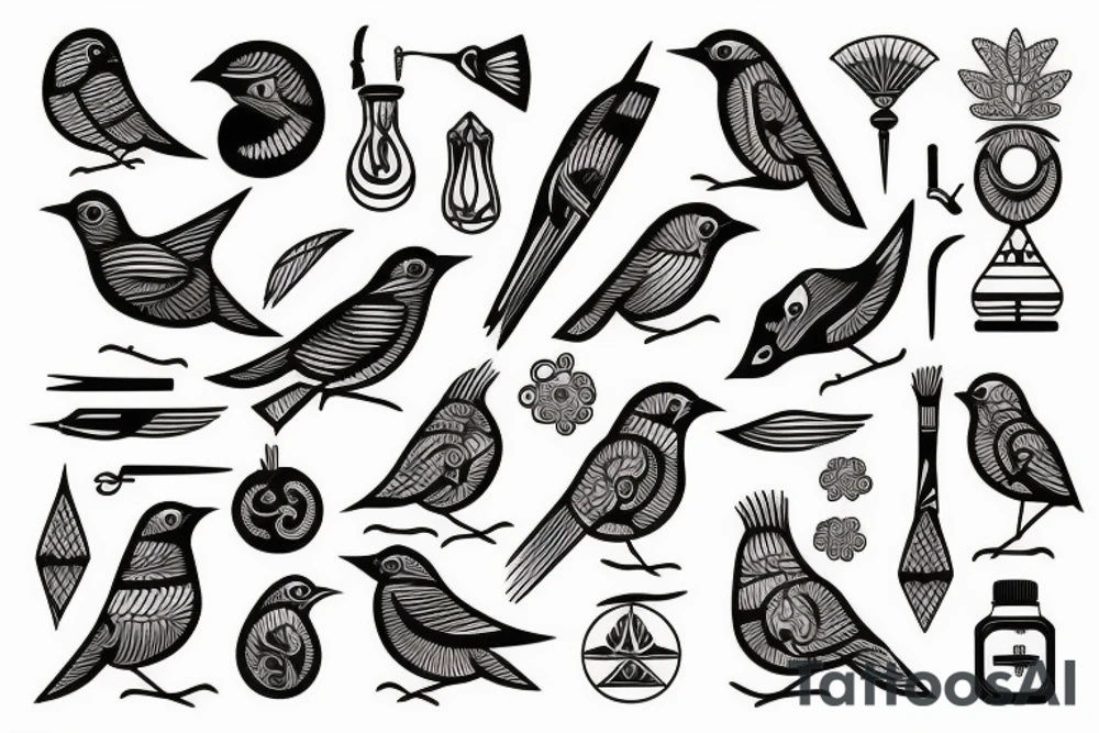 Bird ancient greek tattoo idea