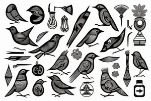Bird ancient greek tattoo idea