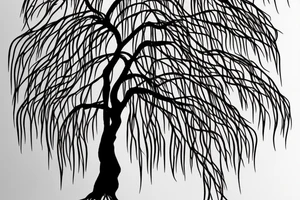 Weeping willow tree with a creek tattoo idea