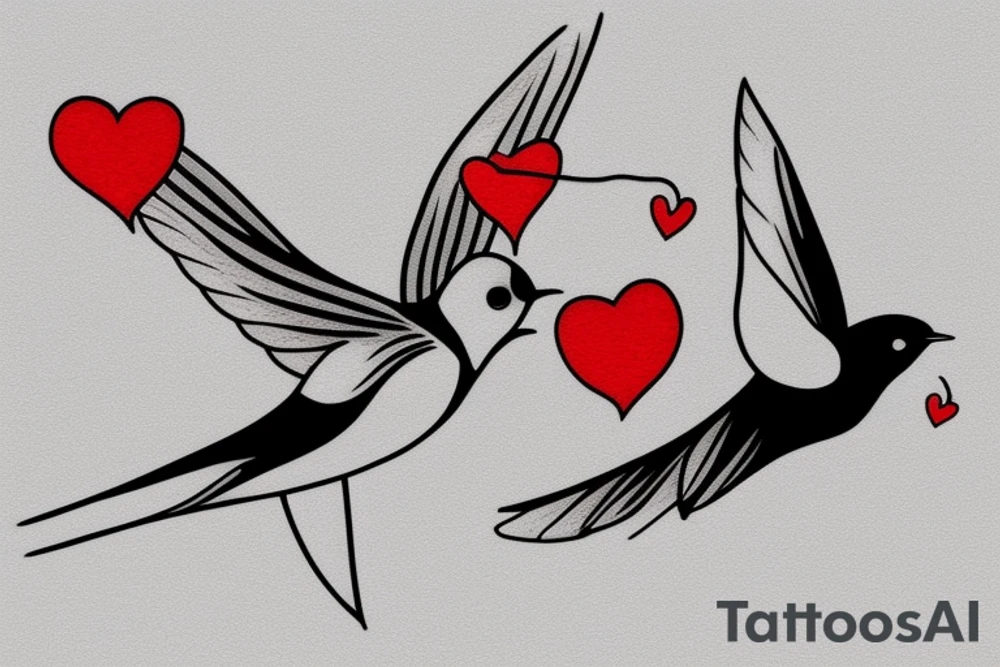 two swallows flying connected with a red thread tattoo idea two swallows flying connected with a red thread tattoo idea