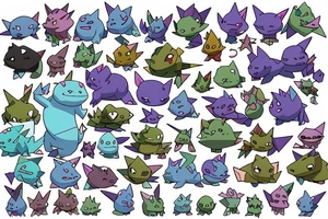 Bulbasaur
Squirtle Squad Squirtle 
Arbok
Psyduck
Geodude 
Farfedtch’d
Shellder
Gengar 
Onix 
Cubone 
Starmie 
Gyarados 
Ditto
Snorlax
Mew tattoo idea