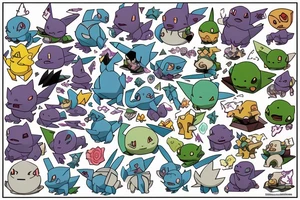 Bulbasaur
Squirtle Squad Squirtle 
Arbok
Psyduck
Geodude 
Farfedtch’d
Shellder
Gengar 
Onix 
Cubone 
Starmie 
Gyarados 
Ditto
Snorlax
Mew tattoo idea