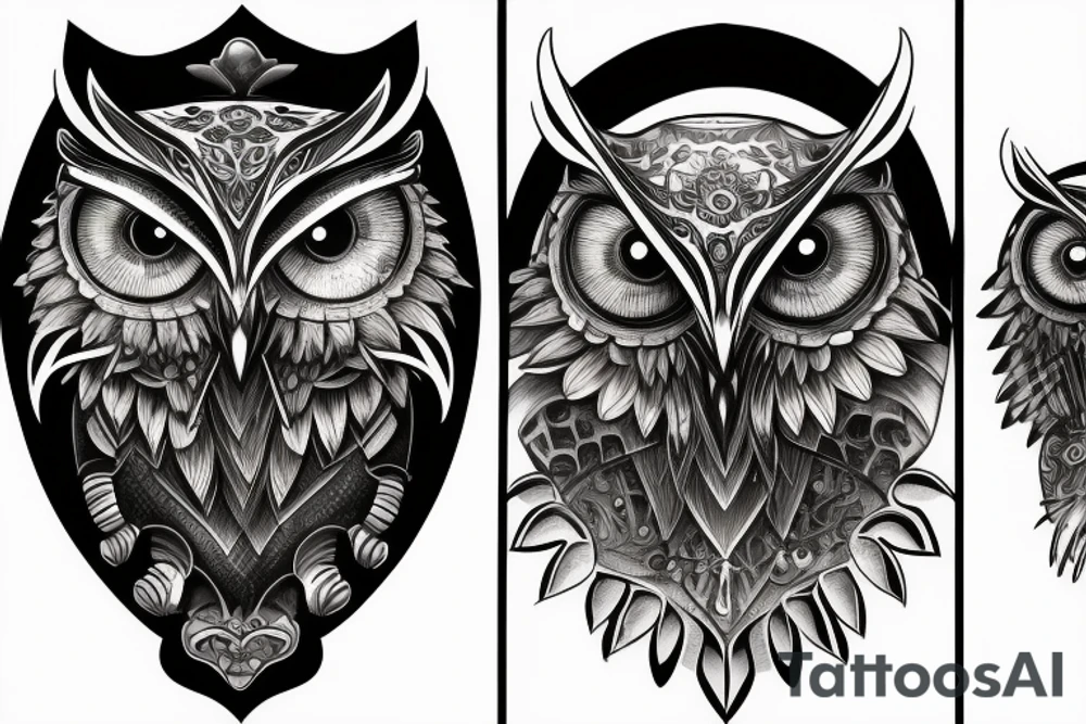realistic owl tattoo idea