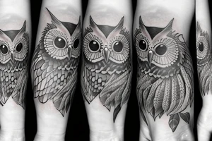 realistic owl 
sunflowers tattoo idea