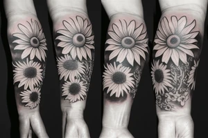 realistic owl 
sunflowers tattoo idea