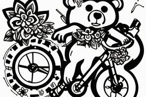 Bear on a unicycle tattoo idea