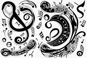 music note with a women tattoo idea
