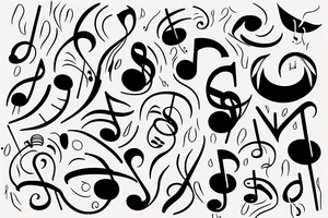 music note with a women tattoo idea