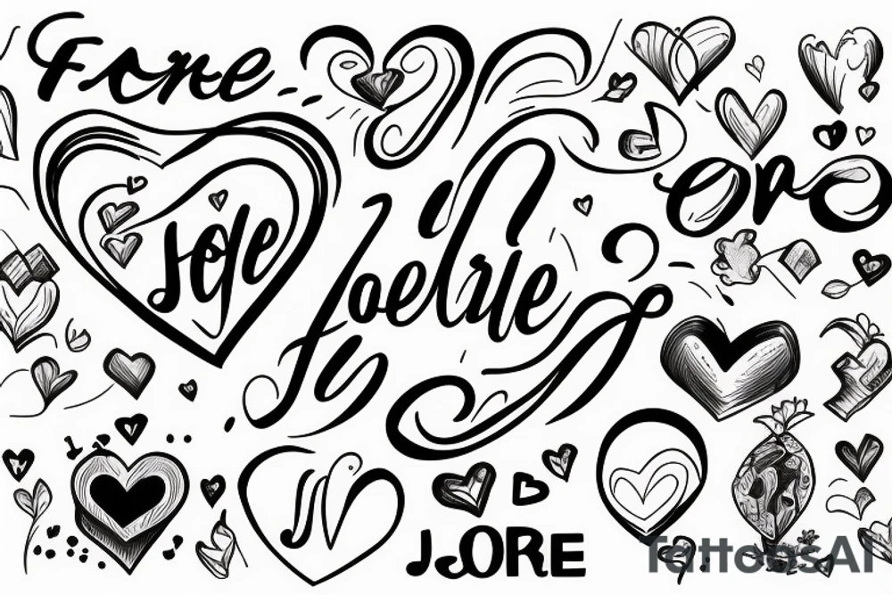Heart with the words “fierité et joie” inside of it tattoo idea