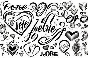 Heart with the words “fierité et joie” inside of it tattoo idea