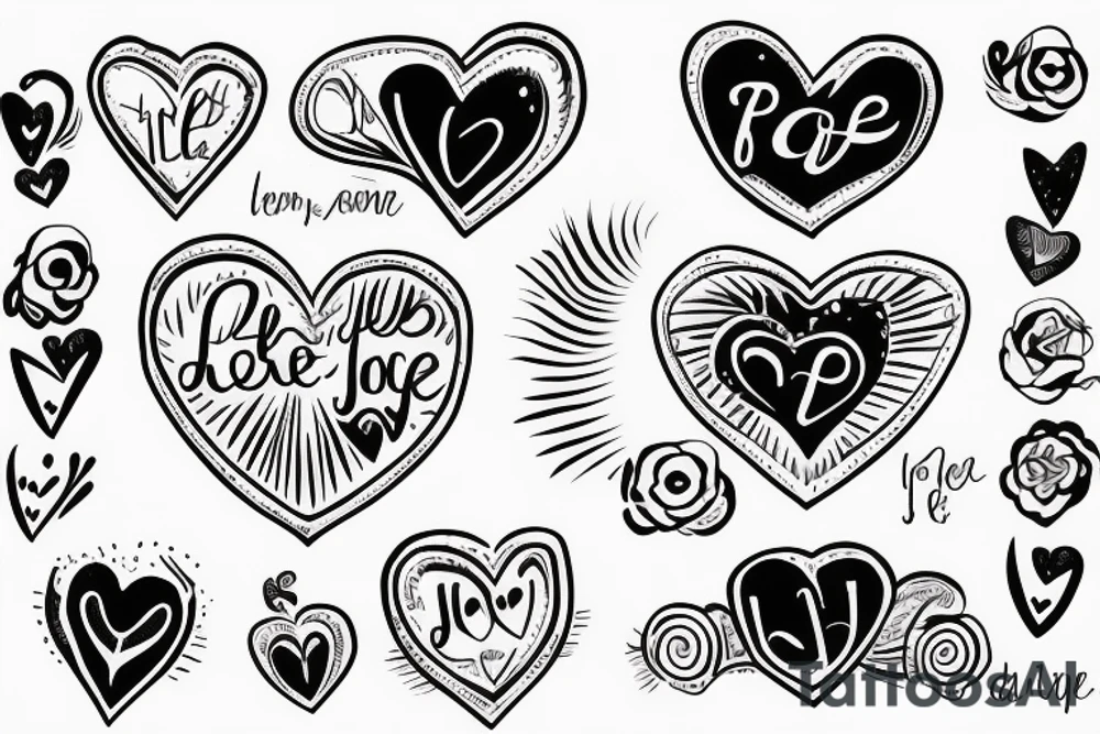 Heart with the words “fierité et joie” inside of it tattoo idea