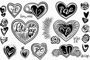 Heart with the words “fierité et joie” inside of it tattoo idea