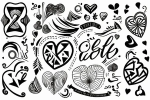 Heart with the words “fierité et joie” inside of it tattoo idea