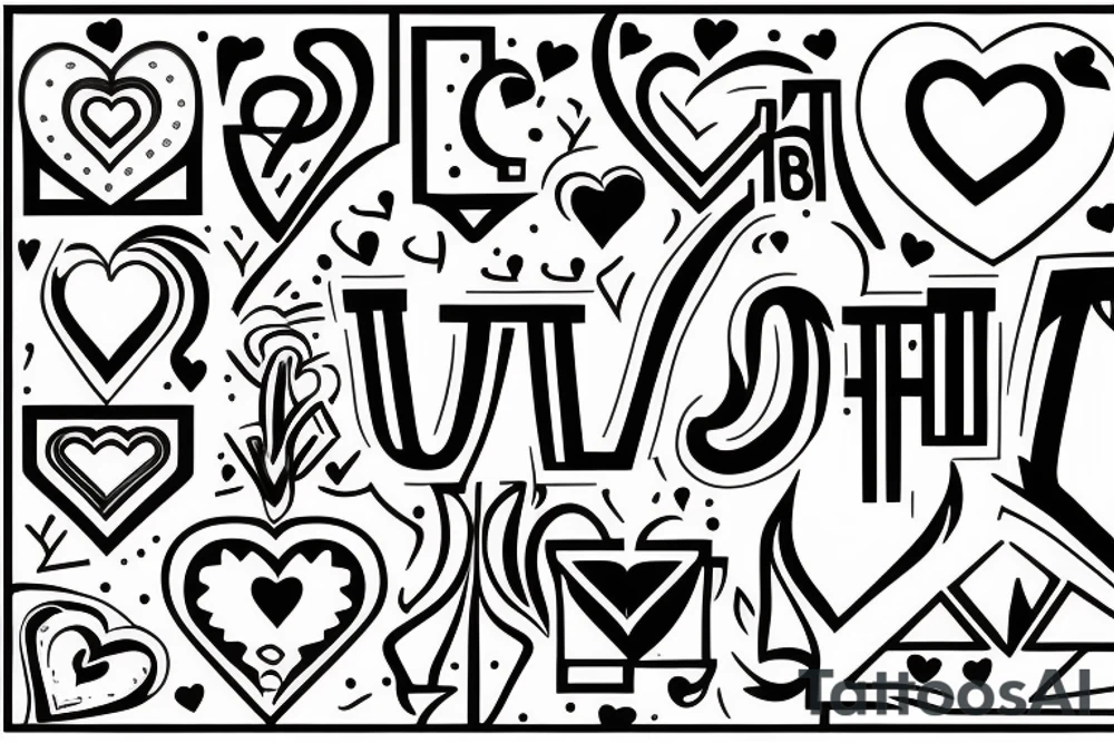 Heart with the words “fierité et joie” inside of it tattoo idea