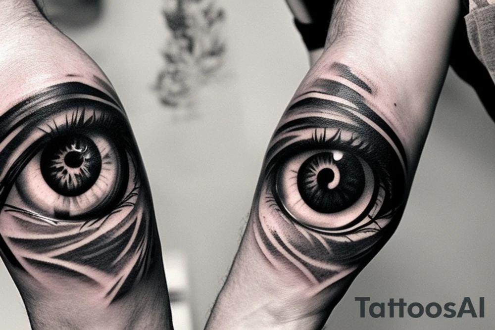 Eye with 1997 meshed with it tattoo idea