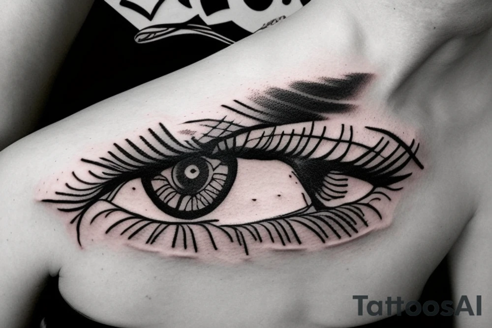 Eye with 1997 meshed with it tattoo idea