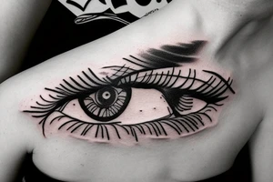 Eye with 1997 meshed with it tattoo idea
