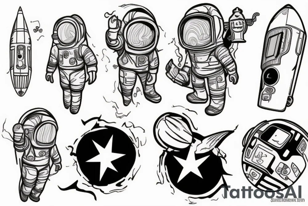 astronaut tattoo idea
