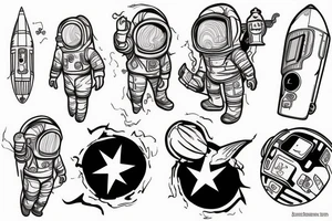 astronaut tattoo idea