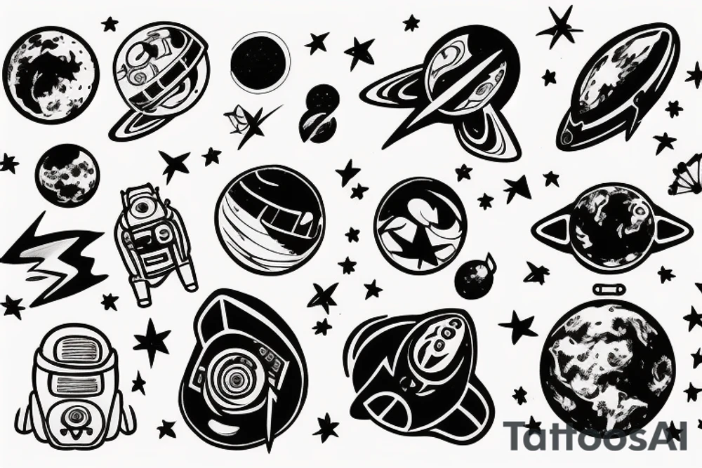 astronaut tattoo idea