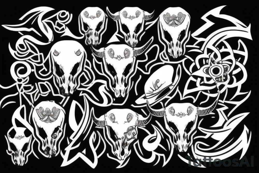 Bull skull tattoo idea