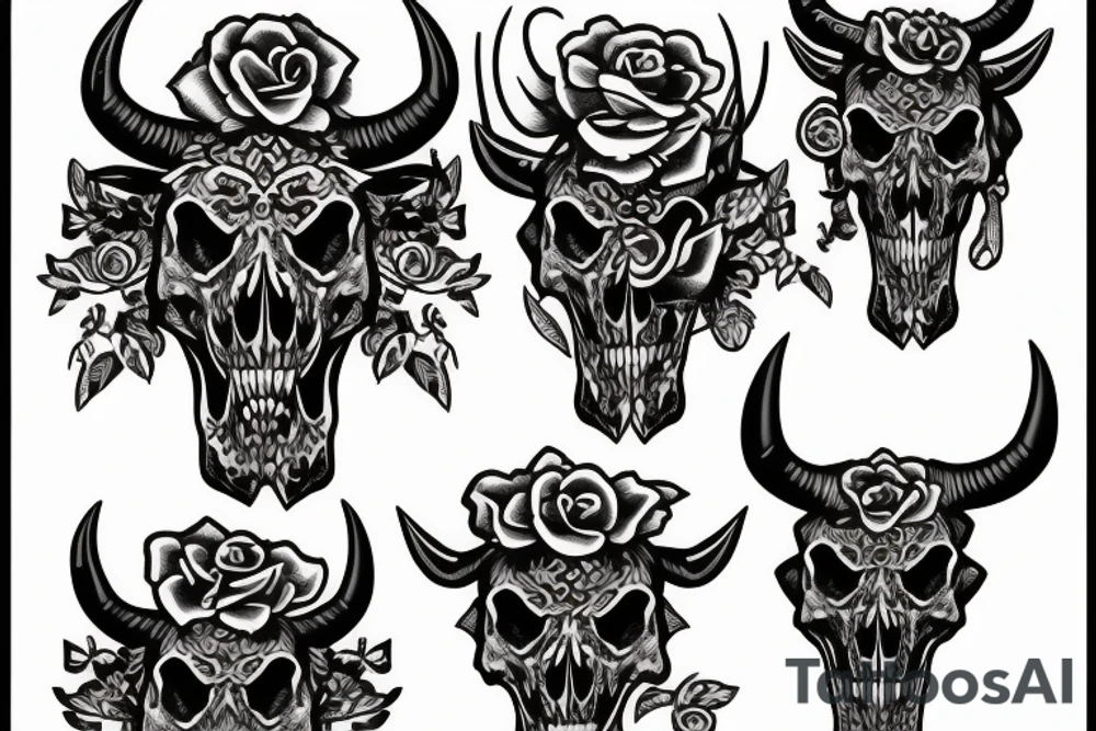Bull skull tattoo idea