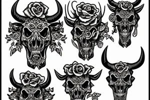 Bull skull tattoo idea