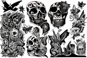 Heaven and hell full sleeve tattoo idea