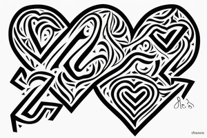 Heart with the letters f and e in it tattoo idea