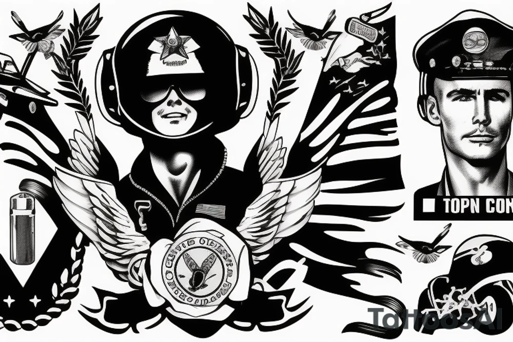 Top gun memorial tattoo for Colten tattoo idea