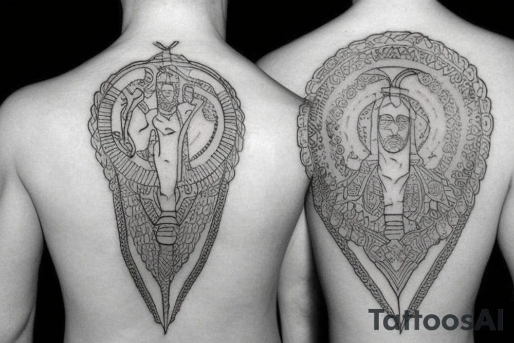 Roman-themed outlined tattoo tattoo idea