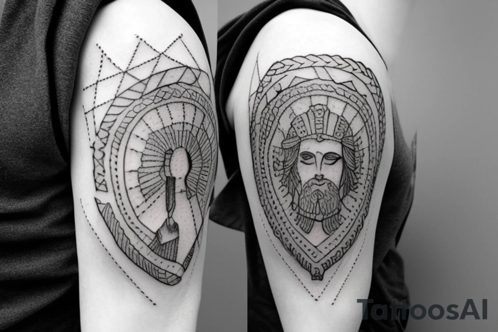 Roman-themed outlined tattoo tattoo idea