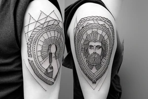 Roman-themed outlined tattoo tattoo idea