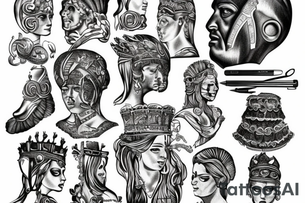 Roman empire outlined tattoo idea
