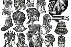 Roman empire outlined tattoo idea