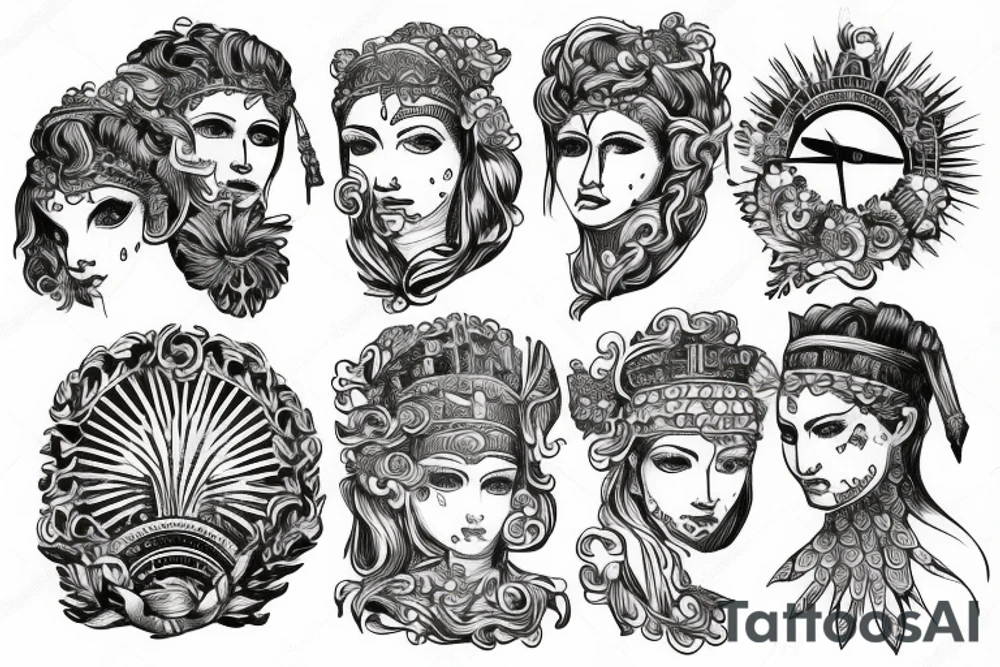 Roman empire outlined tattoo idea