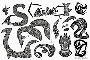 Line emanating out of an Ankh tattoo idea