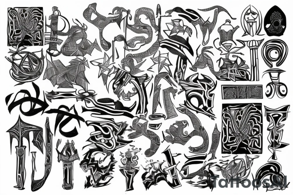 Line emanating out of an Ankh tattoo idea