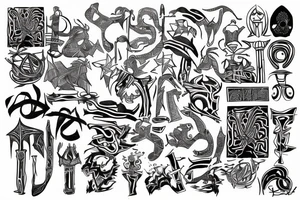 Line emanating out of an Ankh tattoo idea