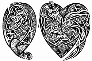 M & A heart fire tattoo idea